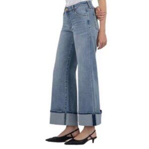 Meg High Rise Fab Ab Wide Leg - 2 / Charming W/Medium Base Wash